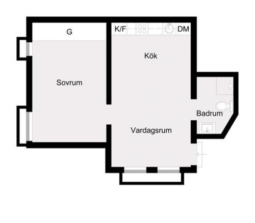 Квартира в скандинавском стиле площадью 48 квадратных метров. 09