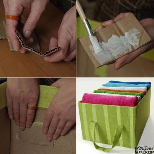 Мы переделываем старую коробку в красивый ящик. 08