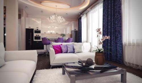 Совмещенная с гостиной кухня: идеи дизайна. 07