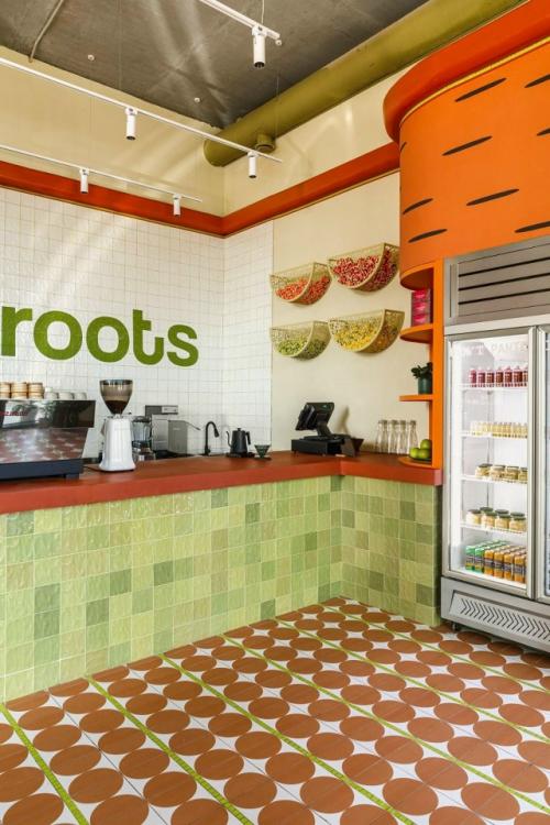 Кафе Roots в астане от студии Aidesign стало настоящим манифестом здорового и радостного образа жизни. 07