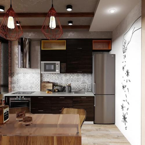 Квартира для холостяка: брутальный лофт в маленькой однушке. 07