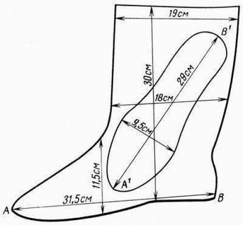 Выкройка теплых домашних тапочек. 01