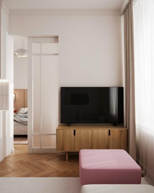 Проект однокомнатной квартиры 40, 7 м 2 в ЖК Eniteo в Москве. 02