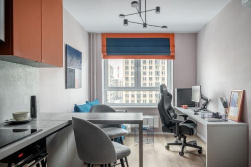 Интерьер однокомнатной квартиры 31, 6 м 2 в Подмосковье. 01