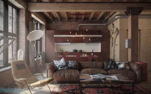 Индустриальный стиль в дизайне квартир. 01