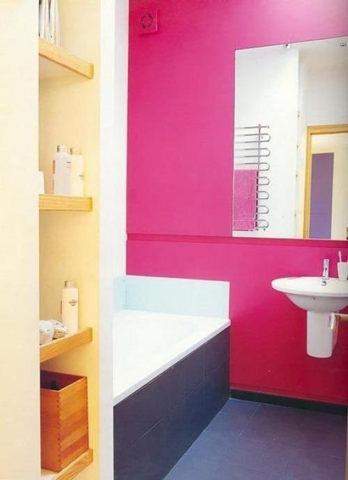 Розовый цвет в интерьере ванной! 03