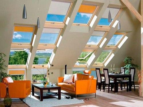 Окна на крыше дома. 07