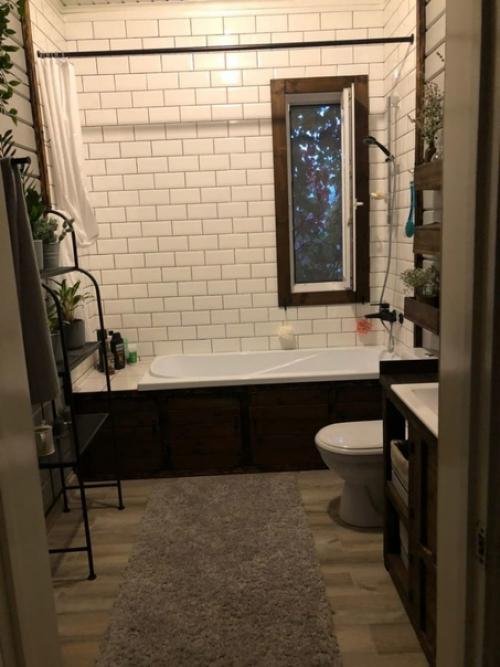 Было/стало в деревянном доме, ванная комната. 04