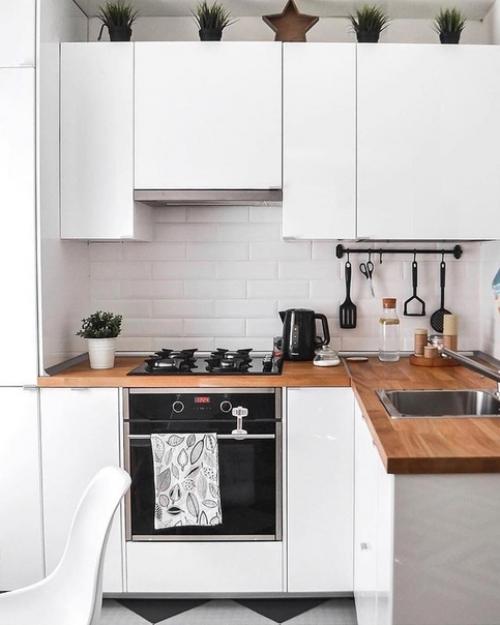 Светлaя кухня в обыкновенной хpyщeвке! 01