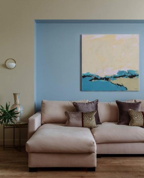 Пастельный интерьер с яркими акцентами. 03