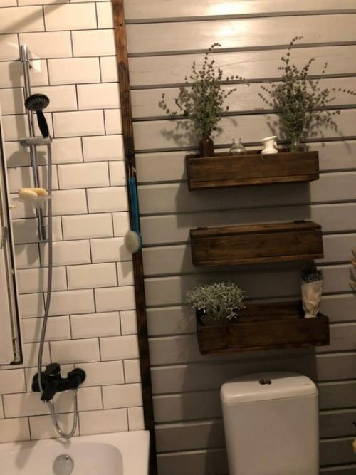 Было/стало в деревянном доме, ванная комната. 05