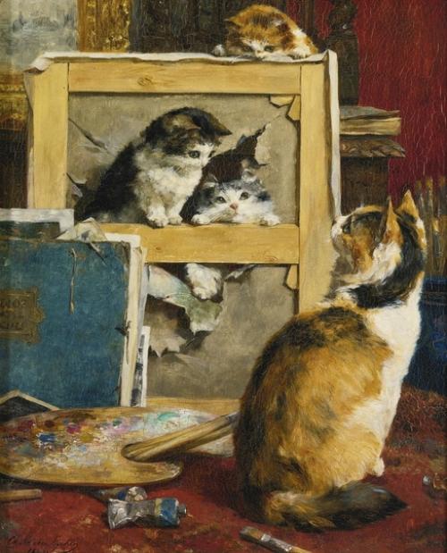 Великиелюди. Шарль ван ден эйкен очень часто котов писал. 03