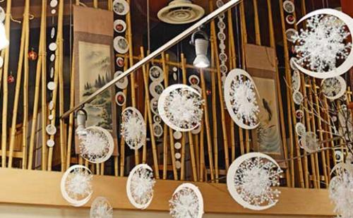 Подвесные новогодние украшения: снежные луны. 02