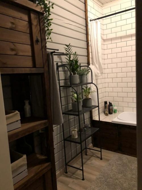 Было/стало в деревянном доме, ванная комната. 01