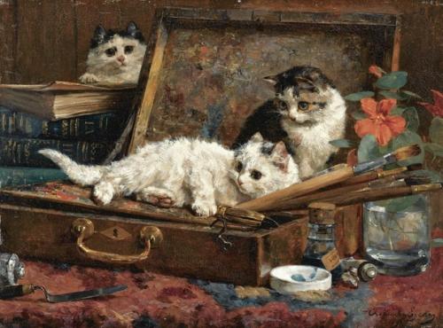 Великиелюди. Шарль ван ден эйкен очень часто котов писал. 02