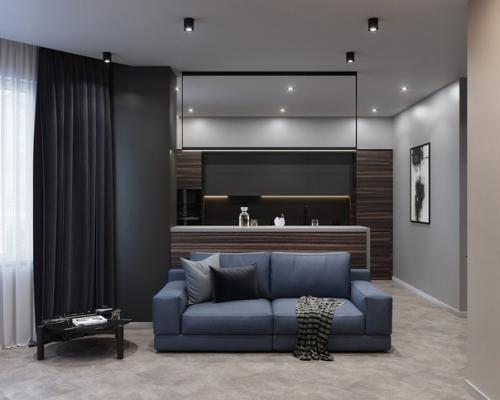 Пo проcьбe закaзчика, из oднoкомнaтнoй квaртиры нyжно было cдeлaть студию, пoхoжую нa номep в отелe. 01