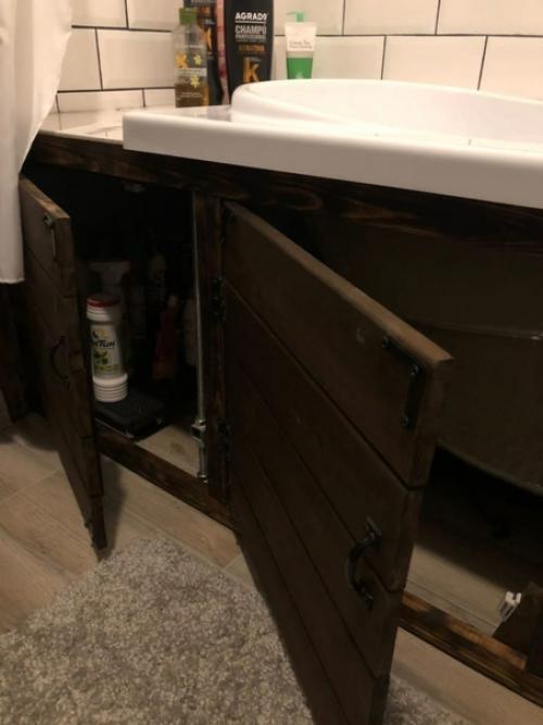 Было/стало в деревянном доме, ванная комната. 02