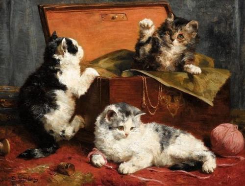 Великиелюди. Шарль ван ден эйкен очень часто котов писал. 01