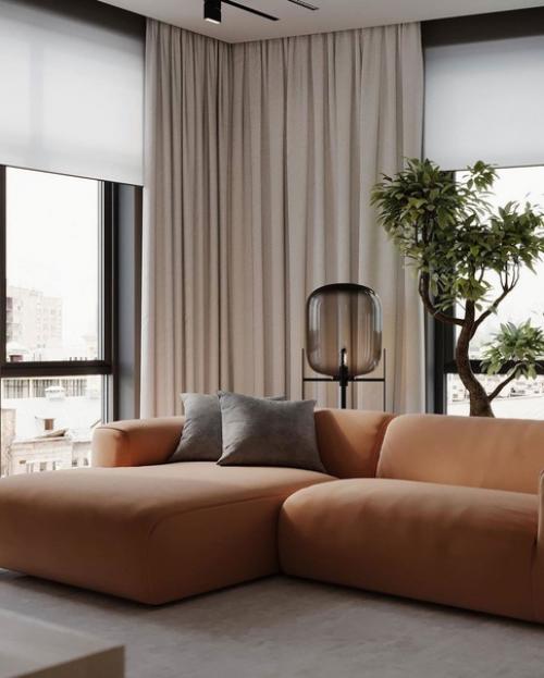 Стильная квартира с ярким диваном. 02