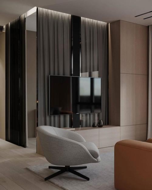 Стильная квартира с ярким диваном. 03