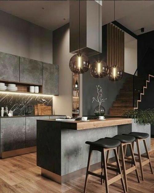 Элементы стиля лофт в дизайне кухни. 02