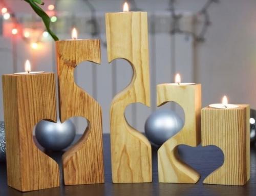 Приветствую подсвечники ручной работы ( сосна, обжиг, лакирование). 04