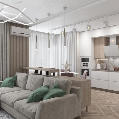 Кухня - гостиная ЖК Rivpark. 01