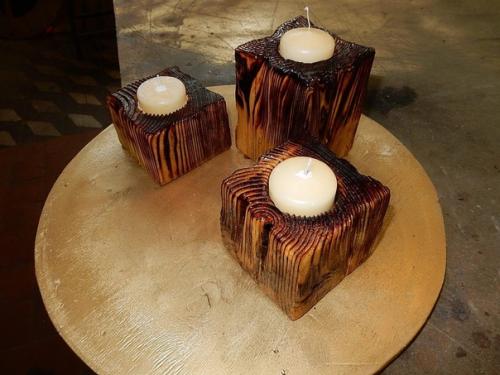 Приветствую подсвечники ручной работы ( сосна, обжиг, лакирование). 03