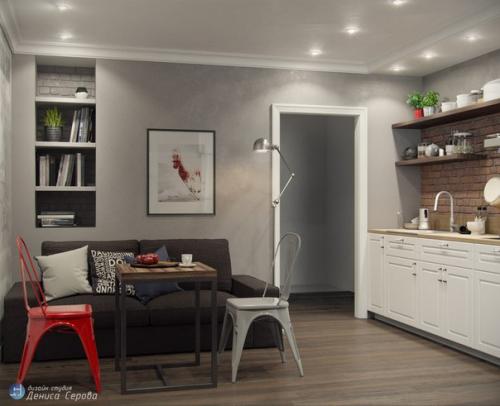 Проект квартиры - студии 30 кв. 02