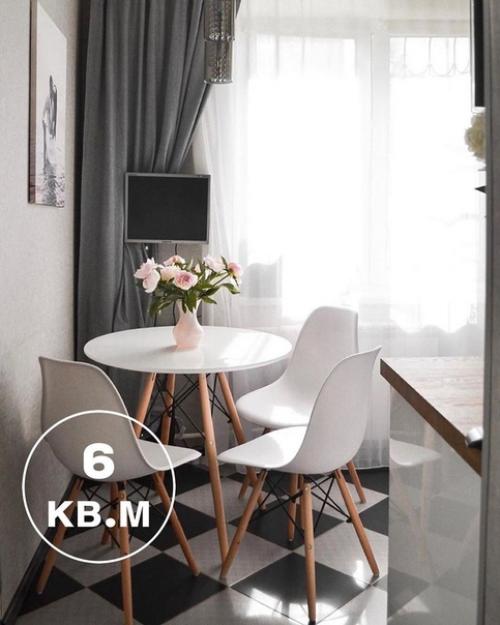 Светлaя кухня в обыкновенной хpyщeвке! 04