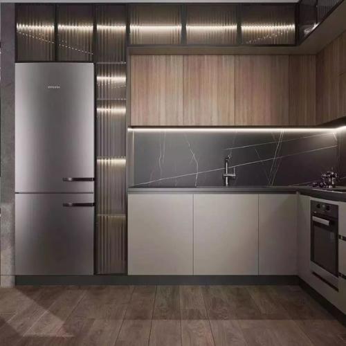 В интерьере этой кухни - гостиной площадью 27 кв. 01