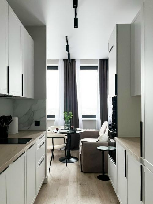 Интерьер квартиры - студии 28 м 2 в ЖК B'Aires в Москве. 03