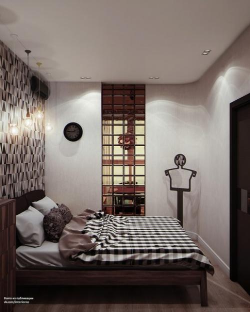 Лаконичный и строгий интерьер однокомнатной квартиры для молодого человека. 03