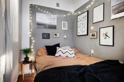 Небольшая квартира с зеленой гостиной (39 кв. 07