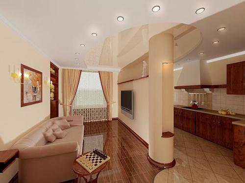 Дизайн интерьера одно - комнатной квартиры студии. 05