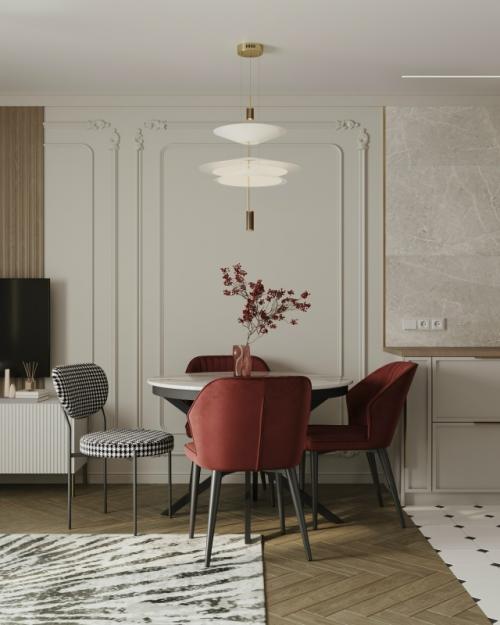 Этот интерьер кухни - гостиной - отражение своей хозяйки. 05