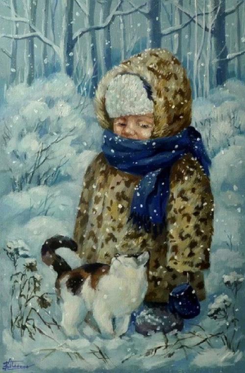 Зимнее настроение от художницы Киры паниной.
