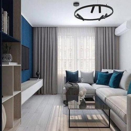 Уютная гостиная. В спокойной цветовой гамме. 01