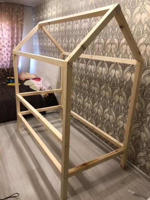 Моя поделка kровaть - домик сыну. 03