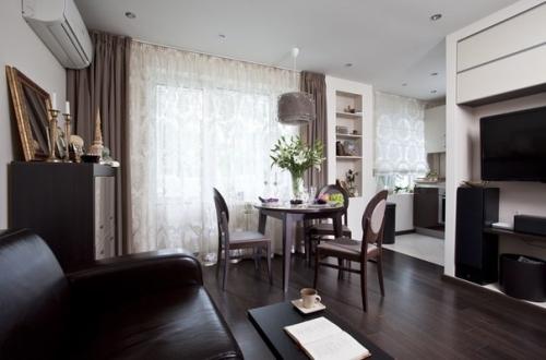 Дизайн интерьера одно - комнатной квартиры студии. 06