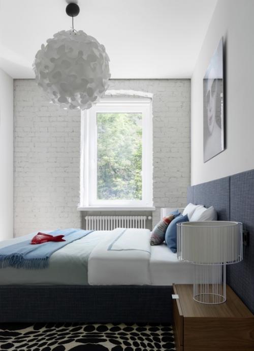 Кирпичная кладка в спальне - это слишком и неуютно брутально? 01