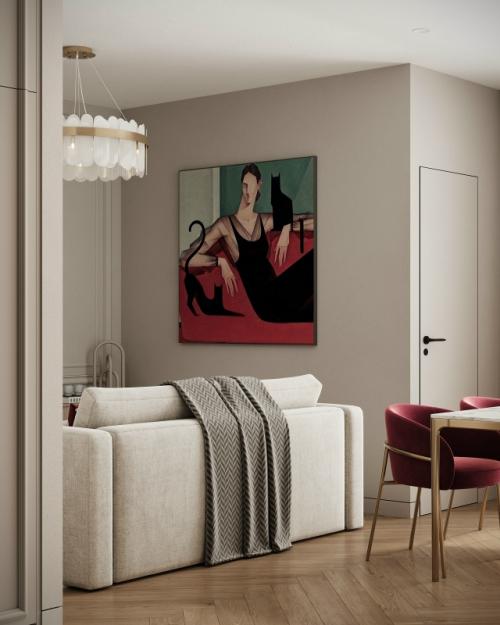 Проект 1-комнатной квартиры 40 м 2 в ЖК самоцветы в Саранске. 02