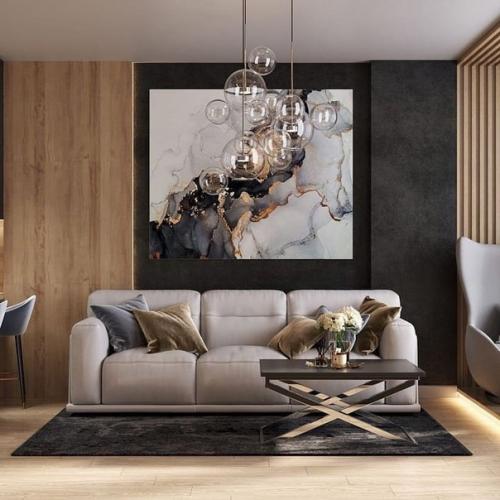 Интерьер кухни - гостиной площадью 21 кв. 01