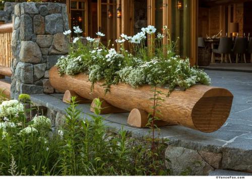 Дом из бревна у озера в США. 06