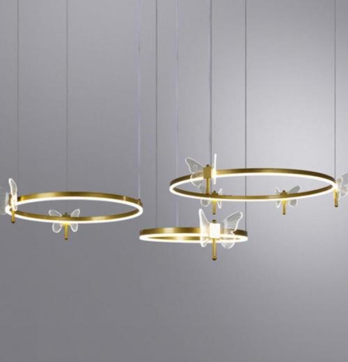 Потрясающая коллекция люстры и подвесных светильников Darcy в виде золотой бабочки с красивыми крыльями. 06