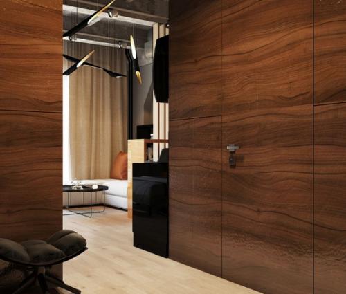 Современный брутальный интерьер квартиры - студии площадью около 30 кв. 06