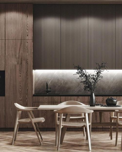 Деревянные рейки в интерьере. 05