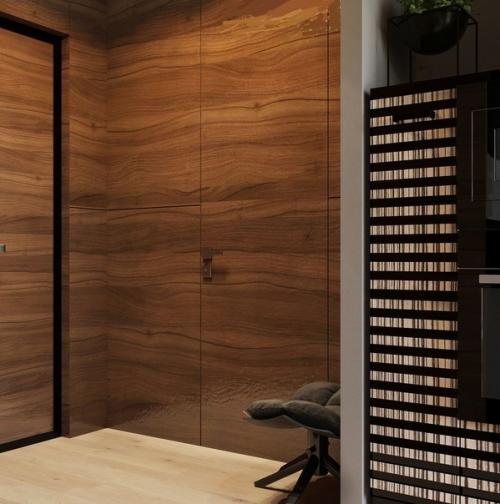 Современный брутальный интерьер квартиры - студии площадью около 30 кв. 05