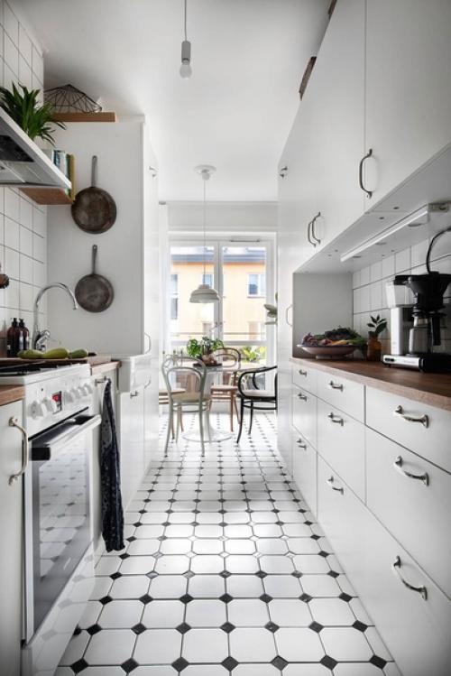 Небольшая квартира с зеленой гостиной (39 кв. 08