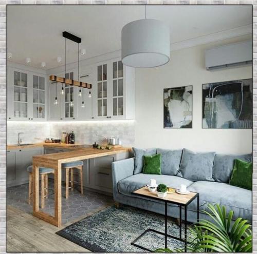 Красивая кухня - гостиная. 02